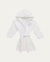 Timo & Violet Kid's Embroidered Bg Robe In Purple