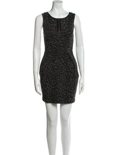 Pre-owned Timo Weiland Animal Print Mini Dress In Green