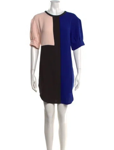 Pre-owned Timo Weiland Colorblock Pattern Mini Dress W/ Tags In Black