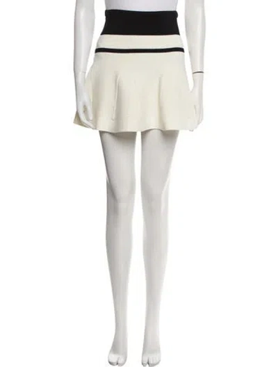 Pre-owned Timo Weiland Colorblock Pattern Mini Skirt In White