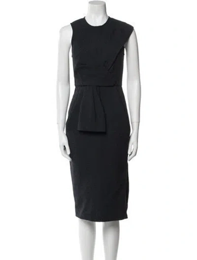 Pre-owned Timo Weiland Crew Neck Midi Length Dress In Blue