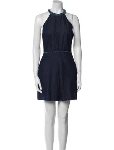 Pre-owned Timo Weiland Crew Neck Mini Dress In Blue