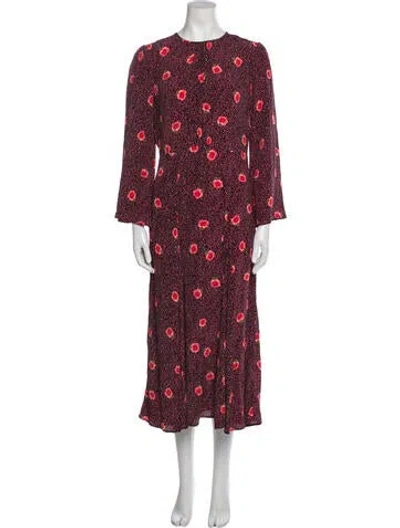 Pre-owned Timo Weiland Floral Print Long Dress In Purple