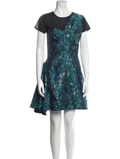 Pre-owned Timo Weiland Floral Print Mini Dress In Black