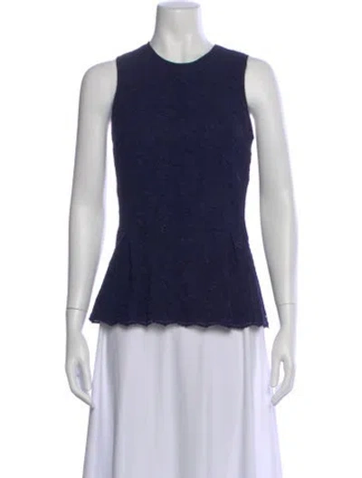 Pre-owned Timo Weiland Lace Pattern Crew Neck Top In Black