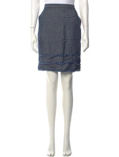 Pre-owned Timo Weiland Linen Knee-length Skirt In Blue