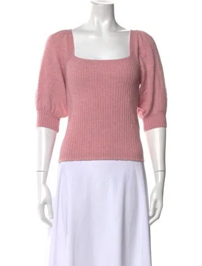 Pre-owned Timo Weiland Merino Wool Square Neckline Sweater In Pink
