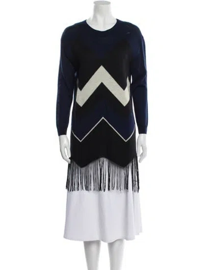 Pre-owned Timo Weiland Merino Wool Striped Sweater In Blue