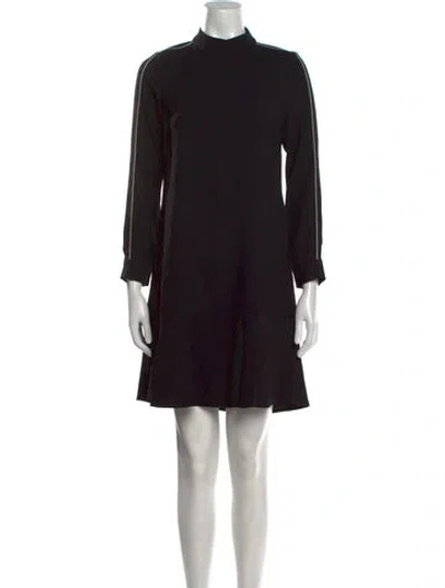 Pre-owned Timo Weiland Mock Neck Mini Dress In Black