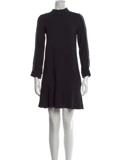Pre-owned Timo Weiland Mock Neck Mini Dress In Black