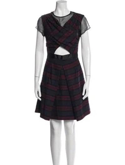 Pre-owned Timo Weiland Plaid Print Mini Dress In Blue