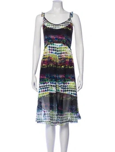 Pre-owned Timo Weiland Printed Midi Length Dress In Multi