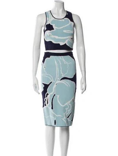 Pre-owned Timo Weiland Printed Skirt Set In Blue