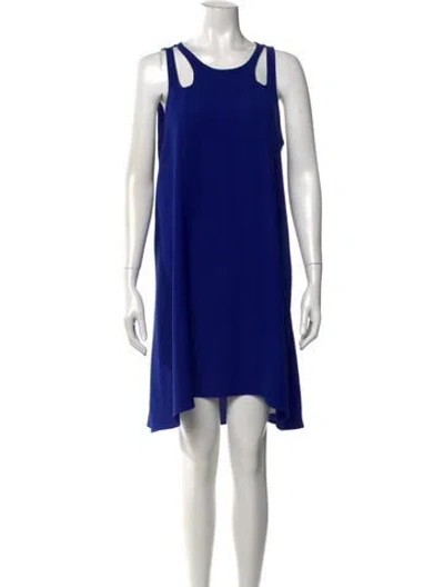 Pre-owned Timo Weiland Scoop Neck Mini Dress In Blue