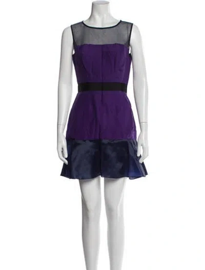 Pre-owned Timo Weiland Silk Mini Dress In Blue