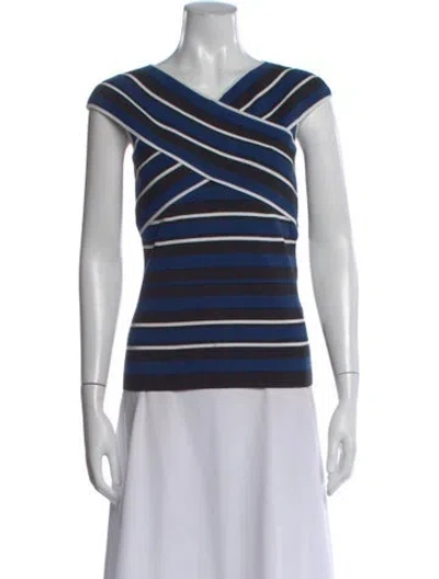 Pre-owned Timo Weiland Striped V-neck Top In Multi