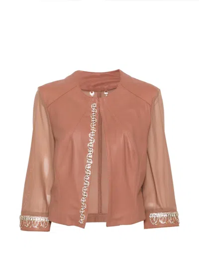 Timòtea Crystal-embellished Mesh-panels Jacket In Multi