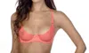 Timpa Lingerie Duet Lace Underwire Demi Bra In Coral In Pink