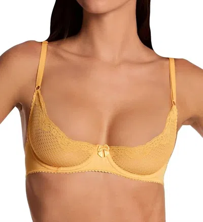 Timpa Lingerie Duet Lace Underwire Demi Bra In Marigold In Yellow