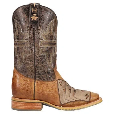 Pre-owned Tin Haul High Roller Square Toe Cowboy Mens Brown Casual Boots 14-020-0007-0360