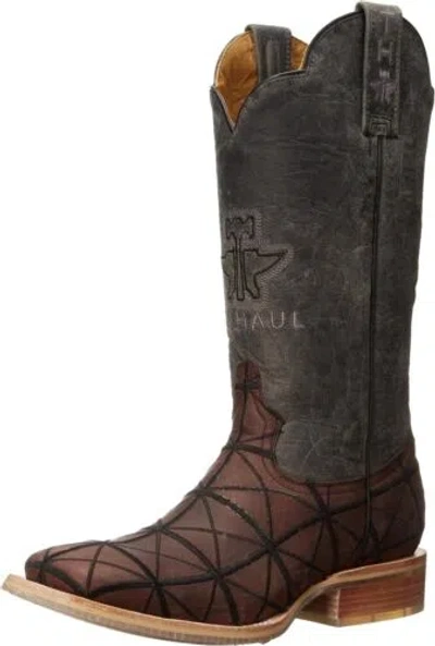 Pre-owned Tin Haul Men's Derrick Work Boot In Brown
