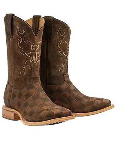 Pre-owned Tin Haul Men's Rough Patch Western Boot - Broad Square Toe - 14-020-0077-0445 Gr