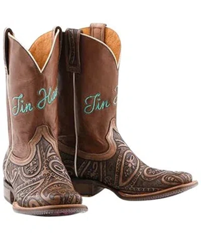 Pre-owned Tin Haul Women's Paisley Queen Western Boot Broad Square Toe - 14-021-00073 Mu In Multicolor