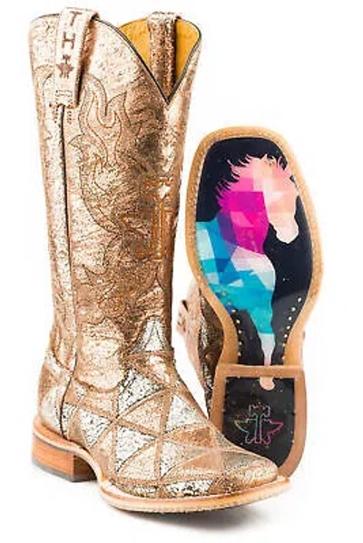 Pre-owned Tin Haul Womens Mish And Mash Multi-color Leather Cowboy Boots In Multicolor