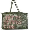 Tin Marin Apres Tennis Club Woven Jute Tote In Green