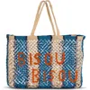 Tin Marin Bisou Bisou Woven Jute Tote In Blue
