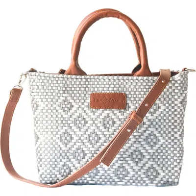 Tin Marin Gabrielle Small Woven Crossbody Bag In Gray