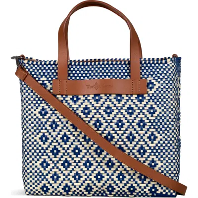 Tin Marin Mixte Large Woven Crossbody Bag In Blue