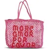 Tin Marin More Amor Por Favor Woven Jute Tote In Pink