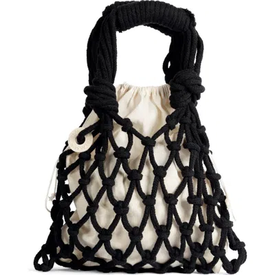Tin Marin Trenza Macrame Net Bag In Black
