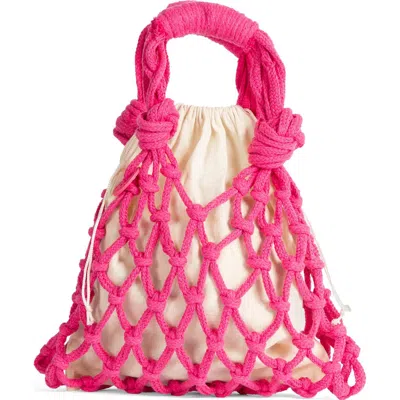 Tin Marin Trenza Macrame Net Bag In Pink