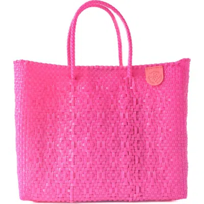 Tin Marin Vallarta Medium Woven Resort Crossbody Bag In Pink