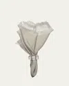 Tina Chen Designs Double-sided Fringe Napkin In Gray