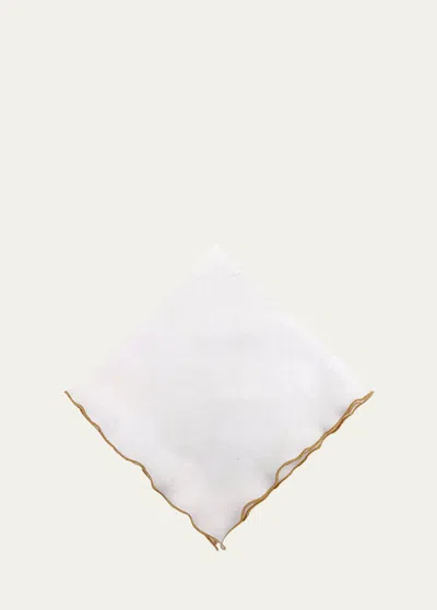 Tina Chen Designs Golden Lettuce Edge Napkin In White