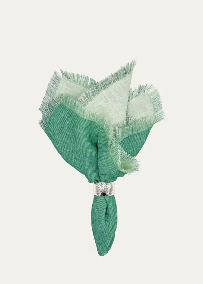 Tina Chen Designs Green Double-sided Shadow Fringe Napkin
