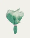 Tina Chen Designs Green Double-sided Shadow Fringe Napkin In Forest Green Key Lime