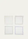 Tina Chen Designs Petal Embroidered Cocktail Napkins, Set Of 4 In Multi