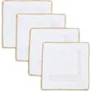 Tina Chen Designs Picot Edge Set Of 4 Linen Cocktail Napkins In Gold