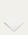 Tina Chen Designs Picot Edge White & Green Napkin In Whitesafari