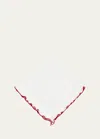 Tina Chen Designs Red Lettuce Edge Napkin In Whitered