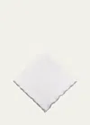 Tina Chen Designs Silver Lettuce Edge Napkin In Whitesilver