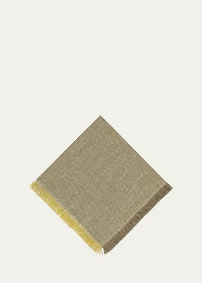 Tina Chen Designs Two-tone Textured Fringe Napkin In Maize