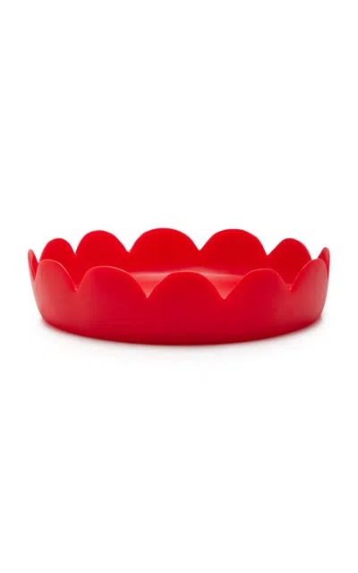 Tina Frey Designs Fleur Resin Tray In Red