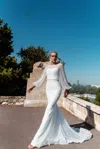 Tina Holly Bb016 Long Sleeve Mermaid Wedding Dress In White