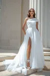 Tina Holly Tk012w Simple A Line Long Wedding Dress In White