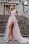 Tina Holly Tk118 Long Sequin Formal Prom Dress In Pink